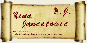 Mina Jančetović vizit kartica
